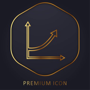 Yükselen Ok Çizgisi Grafiksel altın çizgi prim logosu veya simgesi