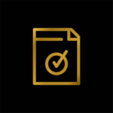 Onaylanmış altın kaplama metalik simge veya logo vektörü