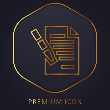 Altın çizgi prim logosu veya simgesi