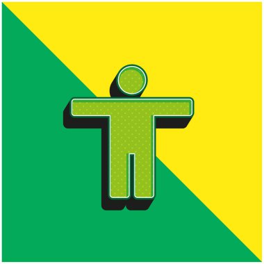 Erişilebilirlik Yeşil ve Sarı Modern 3D vektör simgesi logosu