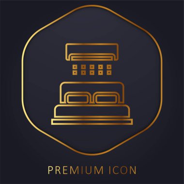 Yatak altın çizgisi prim logosu veya simgesi