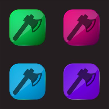 Balta dört renkli cam düğme simgesi