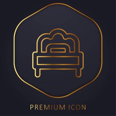 Yatak altın çizgisi prim logosu veya simgesi