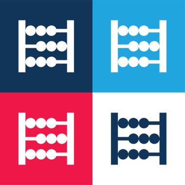 Abaküs mavi ve kırmızı dört renk en küçük simge kümesi