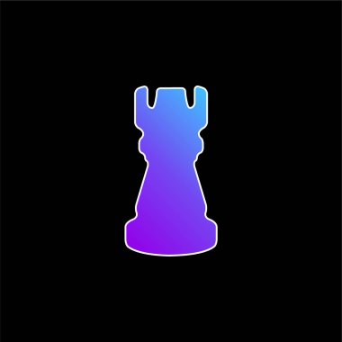 Black Tower Chess Piece Shape blue gradient vector icon clipart