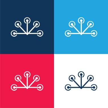 Antenna blue and red four color minimal icon set clipart