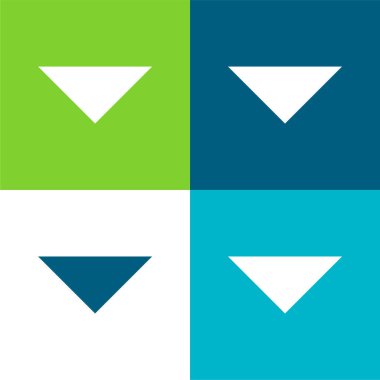 Arrow Point to Down Düz Düz 4 renk en az simge seti