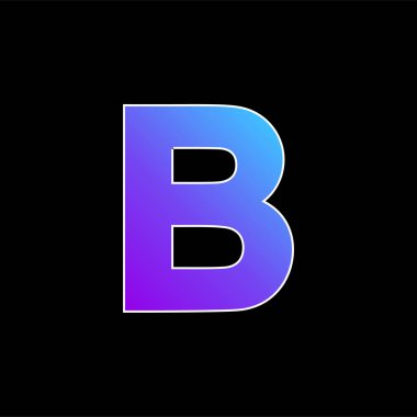 B blue gradient vector icon clipart