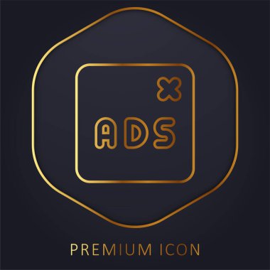 Engellenmiş altın çizgi premium logosu veya simgesi