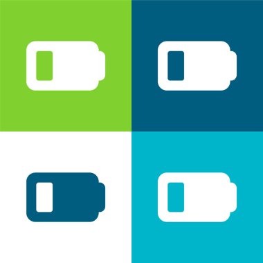 Batarya Durumu Düz Renk en az simge seti