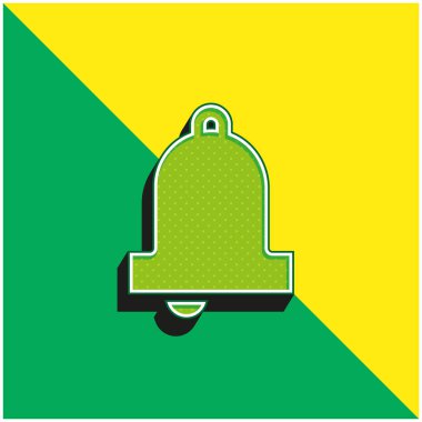 Bell Green ve sarı modern 3D vektör simgesi logosu