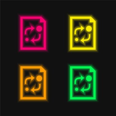 Analitik Belge Arayüzü Sembolü Parlak neon vektör simgesi