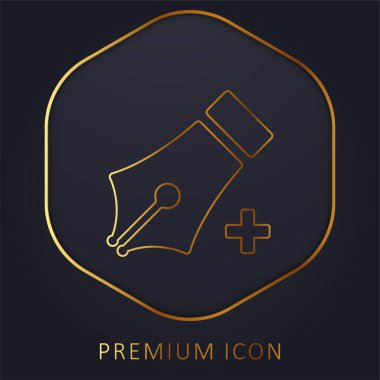 Kalem Aracı Altın Satır prim logosu ya da simgesi ile Ekle