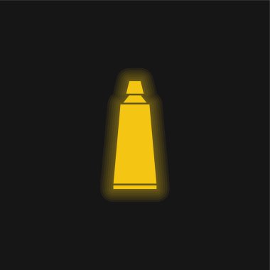 Banyo Diş macunu Tüpü Sarı parlak neon simgesi