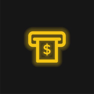 ATM sarısı parlak neon simgesi