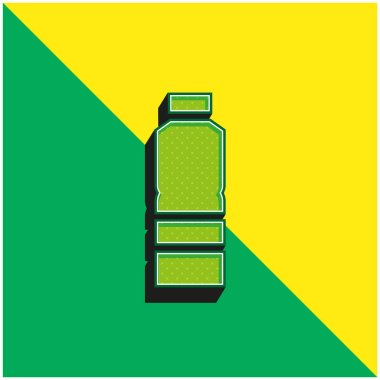 Bottle Green and yellow modern 3d vector icon logo clipart