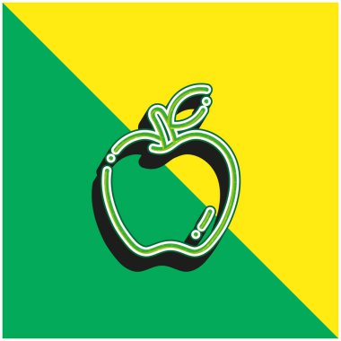 Apple Green ve sarı modern 3d vektör simgesi logosu