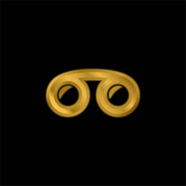 Dürbün altın kaplama metalik simge veya logo vektörü