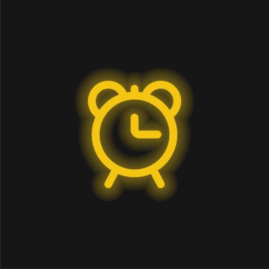 Alarm Saati Özeti Sarı parlak neon simgesi