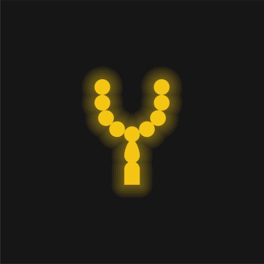 Boncuk sarısı parlak neon simgesi