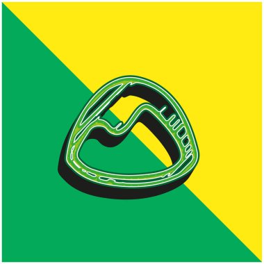 Temel Taslak Logo Yeşil ve Sarı 3D vektör simgesi logosu