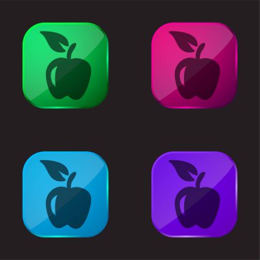 Apple Hand Çizilmiş Dört Renkli Cam Simgesi