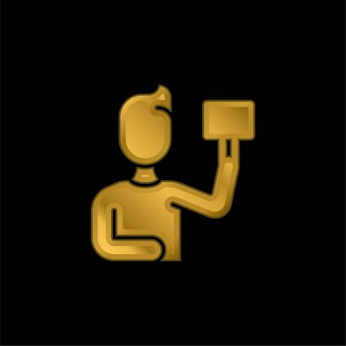 Altın kaplama metalik simge veya logo vektörü teklif ediliyor