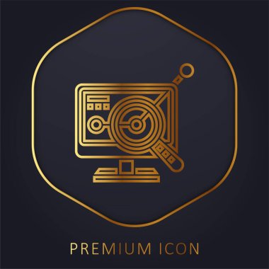 Analyst golden line premium logo or icon clipart