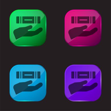 Dört renkli cam düğme simgesi