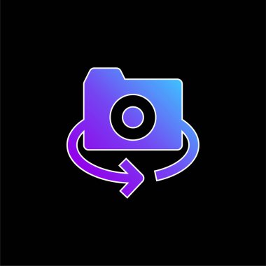 360 Kamera mavi eğimli vektör simgesi