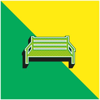 Yeşil benç ve sarı modern 3D vektör simgesi logosu