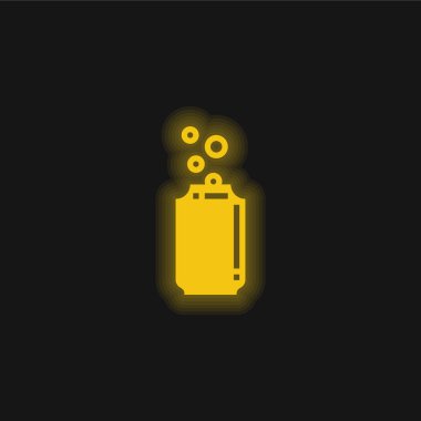 Bira Kutusu Sarı Parlayan Neon simgesi