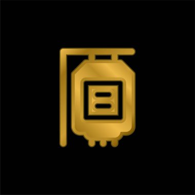 Kan nakli altın kaplama metalik simge veya logo vektörü