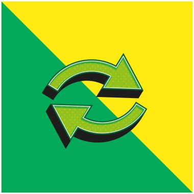 Oklar Çift Yeşil ve Sarı Modern 3d vektör simgesi logosu