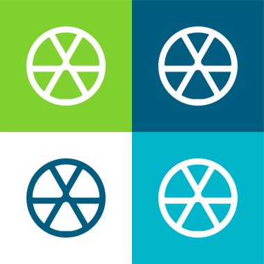 Top Oyuncak Ana Hattı Düz 4 renk minimal simgesi seti