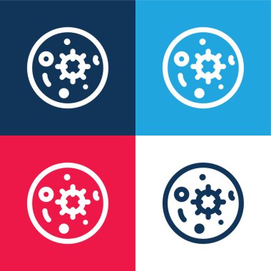 Kan testi mavi ve kırmızı dört renk en düşük simge kümesi