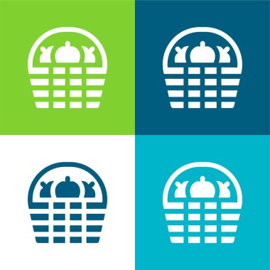 Basket Düz 4 renk en küçük simge kümesi