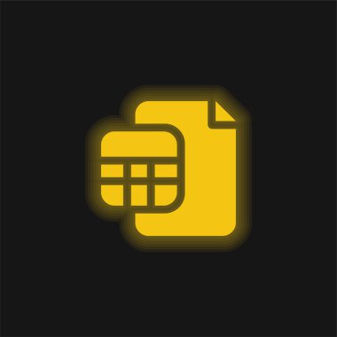 Accounts yellow glowing neon icon clipart