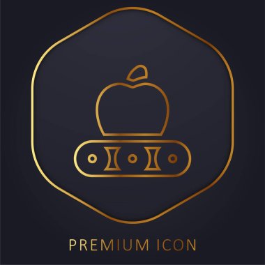 Apple golden line premium logo or icon clipart