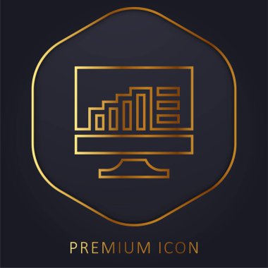 Çubuk Çizelgesi Altın Çizgi prim logosu veya simgesi