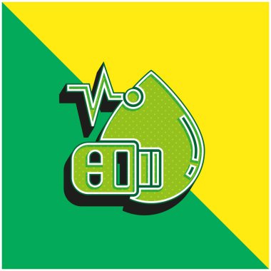 Kan Testi Yeşil ve Sarı Modern 3D vektör simgesi logosu