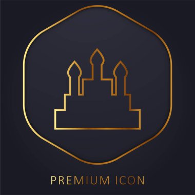 Doğum günü keki altın çizgisi prim logosu veya simgesi