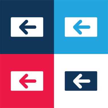 Backspace Key blue and red four color minimal icon set clipart