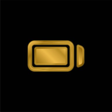 Batarya Altın kaplama metalik simge veya logo vektörü