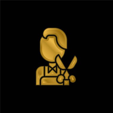 Berber altın kaplama metalik simge veya logo vektörü