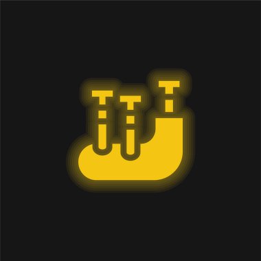 Gayda sarısı parlak neon simgesi