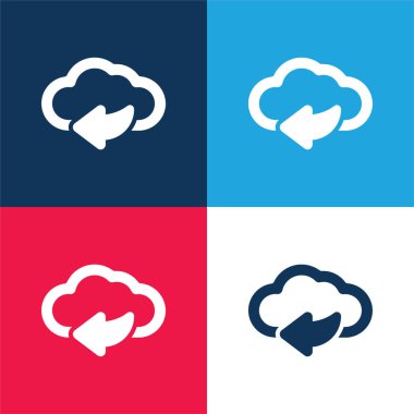 Arkaya Arrow İnternet Bulutunda mavi ve kırmızı en az dört renk simgesi