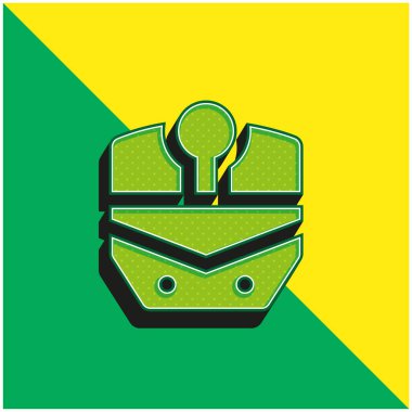 Tekne Yeşil ve Sarı modern 3D vektör simgesi logosu