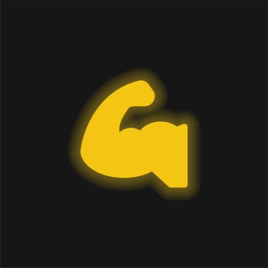 Parlayan sarı neon simgesi