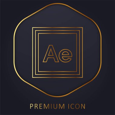 Efektten sonra altın çizgi prim logosu veya simgesi